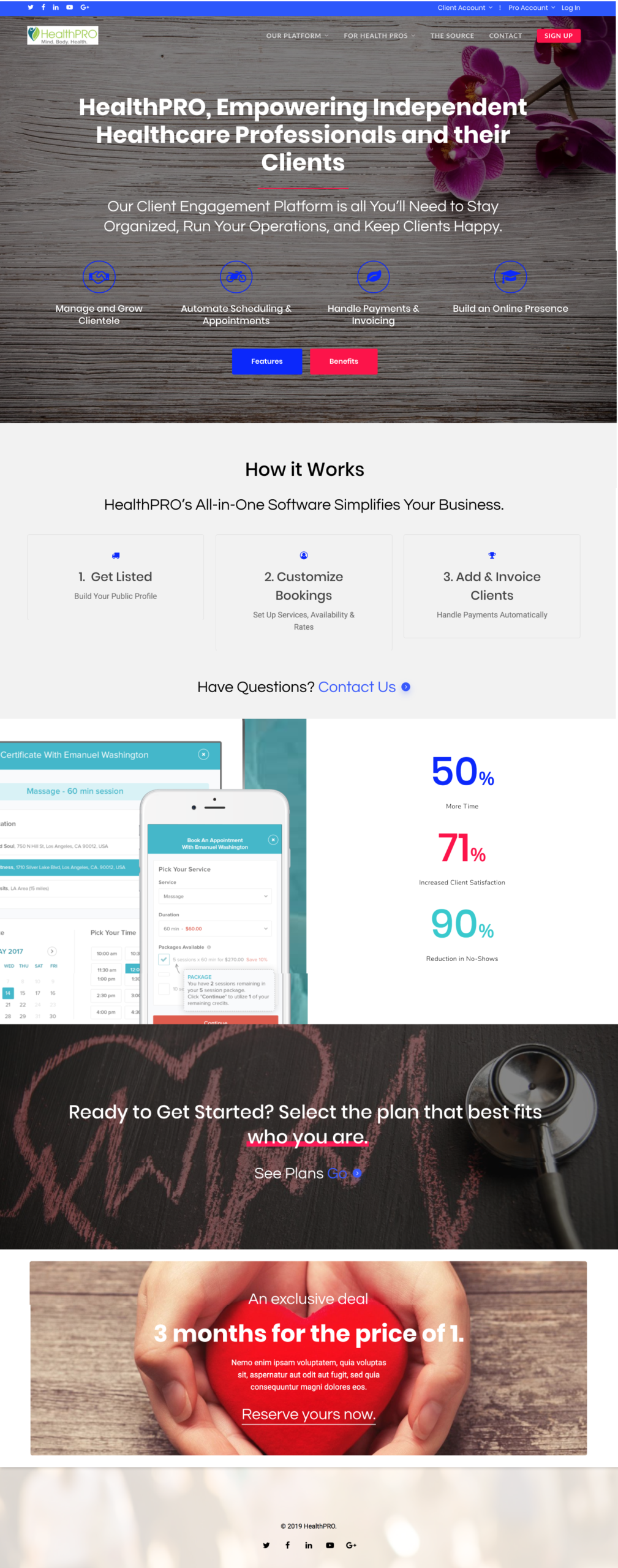 HealthPro Website Design